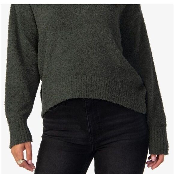 Sanctuary Women's Green forest Long-Sleeve V-Neck Sweatshirt Sweater XXS - Picture 3 of 10